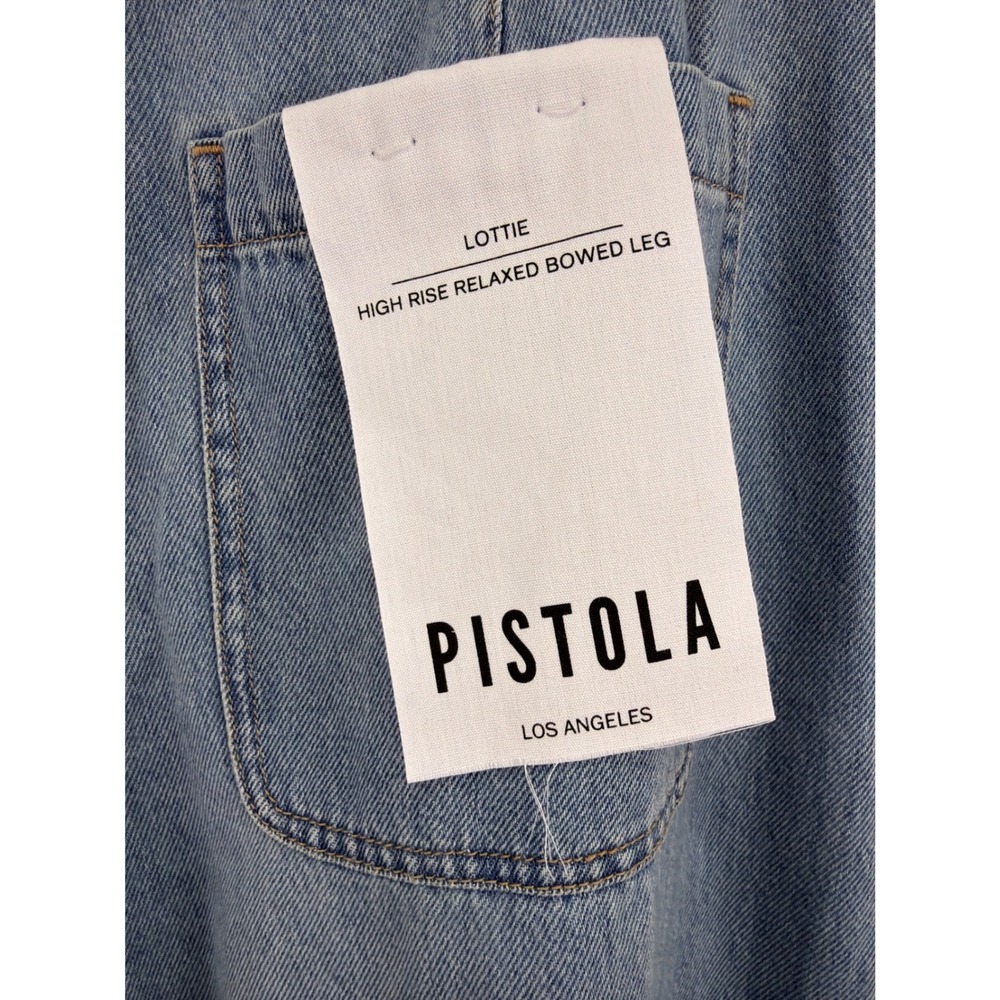Pistola Lottie Bowed Leg Jeans 27 NWT High Rise Relaxed Light Wash - Picture 13 of 16